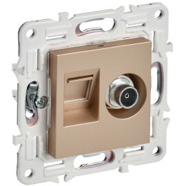 SKANDY Розетка двойная TV+RJ45 кат.5E SK-A14Sa песочный IEK
