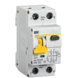 Выключатель автоматический АВДТ 32 C32, 30мА, тип A, IEK MAD22-5-032-C-30