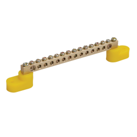 Шина PE "земля" на двух угловых изол ШНИ-6х9-18-У2-Ж, IEK YNN10-69-18C2-K05