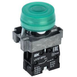 Кнопка управления LA167-BP31 d=22мм 1NO зеленая IEK