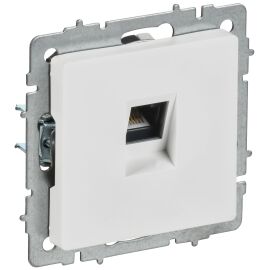 BRITE Розетка компьютерная RJ45 кат.6 РК11-БрАБ арктический белый IEK