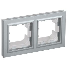 BRITE Рамка 2-местная IP44 РУ-2-БрА-44 алюминий IEK