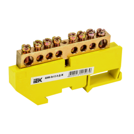 Шина PE "земля" на DIN-изол. ШНИ-8х12-8-Д-Ж, IEK YNN10-812-8D-K05