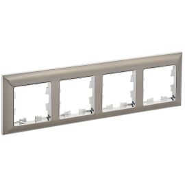 BRITE Рамка 4-местная РУ-4-Бр металл хром/никель IEK