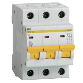 Выключатель автоматический ВА47-29 3P 4А 4,5кА х-ка В, IEK MVA20-3-004-B
