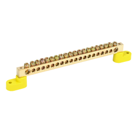 Шина PE "земля" на двух угловых изол ШНИ-8х12-20-У2-Ж, IEK YNN10-812-20C2-K05