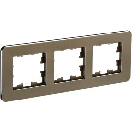 BRITE Рамка 3-местная РУ-3-1-Бр металл латунь RE IEK