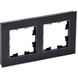 BRITE Рамка 2 -местная РУ-2-2-БрЧ стекло черный IEK