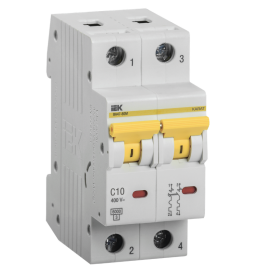 Выключатель автоматический ВА47-60M 2Р 10А 6кА х-ка С, IEK MVA31-2-010-C