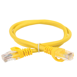 Патч-корд 4 пары, 2хRJ45, 1м, Кат.6, UTP желтый, PVC, ITK PC05-C6U-1M