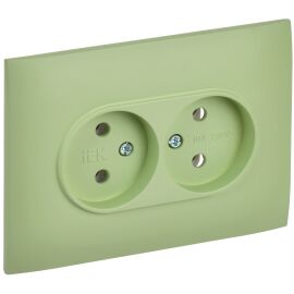 SKANDY Розетка 2-местная без заземления без защитных шторок 10А в сборе SK-R10G мятный IEK