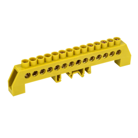 Шина PE "земля" в комб. DIN-изол. "Стойка" ШНИ-8х12-14-КС-Ж, IEK YNN10-812-14DP-K05