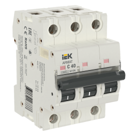 Выключатель автоматический ARMAT M10N  3P C 40А, IEK AR-M10N-3-C040