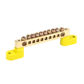 Шина PE "земля" на двух угловых изол ШНИ-8х12-10-У2-Ж, IEK YNN10-812-10C2-K05