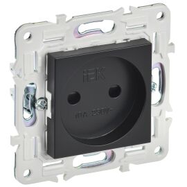 SKANDY Розетка без заземления с защитными шторками 10А SK-R01Bl черный IEK