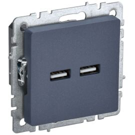 BRITE Розетка USB A+A 5В 3,1А РЮ10-1-БрМ маренго IEK