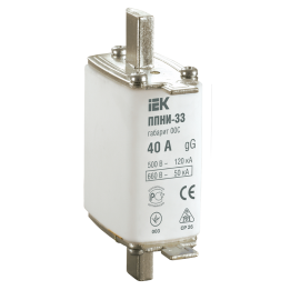 Вставка плавкая предохранителя ППНИ-33, габарит 00С, 40А, IEK DPP11-040