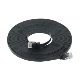 Патч-корд 4 пары, 2хRJ45, 7м, Кат.6, UTP, черный, PVC, плоский, ITK PC09-C06U-7M-FL