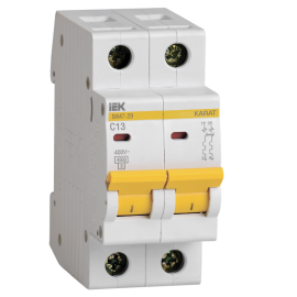 Выключатель автоматический ВА47-29 2Р 13А 4,5кА х-ка С, IEK MVA20-2-013-C