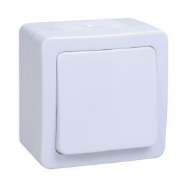 Выключатель 1-клавишный, для открытой установки, IP54, ВС20-1-0-ГПБ, белый, IEK EVMP10-K01-10-54-EC
