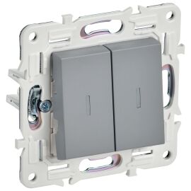 SKANDY Выключатель 2-клавишный проходной с индикацией 10А SK-V10Gr серый IEK
