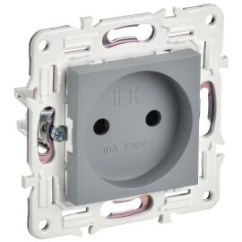 SKANDY Розетка без заземления без защитных шторок 10А SK-R02Gr серый IEK
