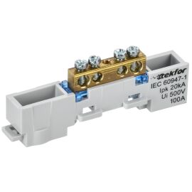 TEKFOR Шина N "ноль" неизолированная на универсальном держателе 6х9-4-С IEK