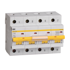 Выключатель автоматический ВА47-100 4Р 40А 10кА х-ка С, IEK MVA40-4-040-C