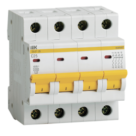 Выключатель автоматический ВА47-29 4Р 25А 4,5кА х-ка С, IEK MVA20-4-025-C