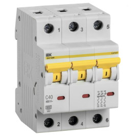 Выключатель автоматический ВА47-60M 3P 40A 6кА х-ка C, IEK MVA31-3-040-C