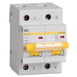 KARAT Автоматический выключатель ВА47-100 2P D 20А 10кА IEK