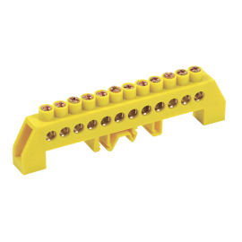 Шина PE "земля" в комб. DIN-изол. "Стойка" ШНИ-8х12-12-КС-Ж, IEK YNN10-812-12DP-K05