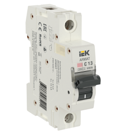 Выключатель автоматический ARMAT M06N 1P C 13А, IEK AR-M06N-1-C013
