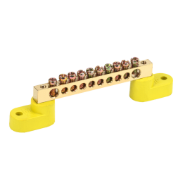 Шина PE "земля" на двух угловых изол ШНИ-6х9-10-У2-Ж, IEK YNN10-69-10C2-K05