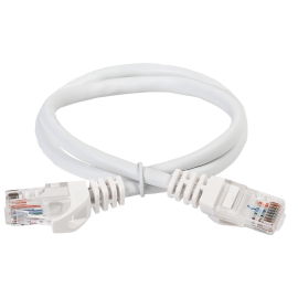 Патч-корд 4 пары, 2хRJ45, 1м, Кат.6, UTP, белый, PVC, ITK PC08-C6U-1M