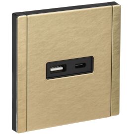 FORTE&PIANO Розетка USB A+C 18Вт FP651M металл шампань IEK