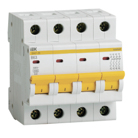 Выключатель автоматический ВА47-29 4P 63А 4,5кА х-ка В, IEK MVA20-4-063-B