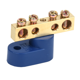 Шина N "ноль" на одном угловом изол. ШНИ-6х9-4-У1-С, IEK YNN10-69-4C1-K07