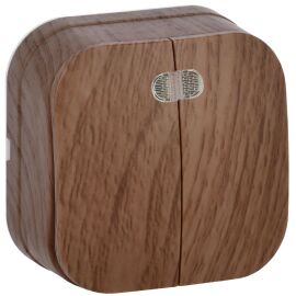 GLORY Выключатель 2-клавишный для открытой установки с индикацией 10А ВС20-2-1-ХД дуб IEK