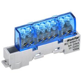 TEKFOR Шина N "ноль" изолированная на универсальном держателе 6х9-8-С IEK