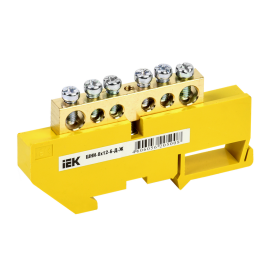 Шина PE "земля" на DIN-изол. ШНИ-8х12-6-Д-Ж, IEK YNN10-812-6D-K05