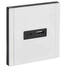 FORTE&PIANO Розетка USB A+C 18Вт FP251M металл белый IEK