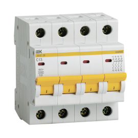 Выключатель автоматический ВА47-29 4Р 13А 4,5кА х-ка С, IEK MVA20-4-013-C