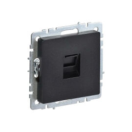 Розетка компьютерная, RJ45, кат.5E, черная, IEK BR-K10-1-K02