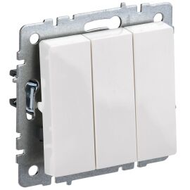 BRITE Выключатель 3-клавишный 10А ВС10-3-0-БрБ белый IEK