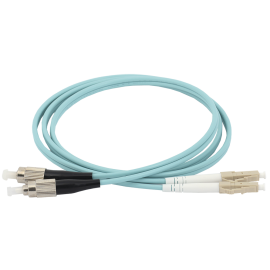 Шнур оптический FC/UPC-LC/UPC, MM 50/125, 3м, Duplex OM3, бирюзовый, ITK FPC5003-FCU-LCU-C2L-3M