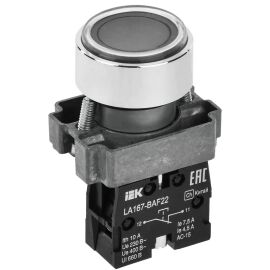 Кнопка управления LA167-BAF22 d=22мм 1NC черная IEK