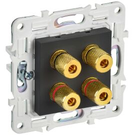 SKANDY Аудиорозетка 4-местная SK-A01G графит IEK