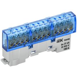 TEKFOR Шина N "ноль" изолированная на универсальном держателе 6х9-12-С IEK