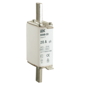 Вставка плавкая предохранителя ППНИ-33, габарит 0, 20А, IEK DPP20-020